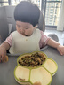 COOKSS 寶寶餐盤(pán)硅膠嬰兒學(xué)吃飯分格兒童餐具輔食碗餐盤(pán)帶吸盤(pán) 雙拼綠 曬單實(shí)拍圖