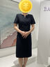 芭妃婭職業(yè)連衣裙女夏季氣質(zhì)時(shí)尚收腰女神范名媛職業(yè)酒店經(jīng)理珠寶店工裝 藏青色短袖連衣裙 M 曬單實(shí)拍圖