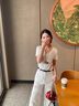 嘉麗薇短袖t恤女2025夏季新款白色純棉高級感輕奢V領短袖打底正肩上衣 白色【v 常規(guī)款】 L ( 建議 100-112斤) 曬單實拍圖