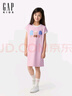 Gap【大小童同款】女童2025夏季新款logo珠地連衣裙兒童裝782715 粉色 150 cm(12-13歲)亞洲尺碼 曬單實(shí)拍圖