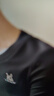 尚都比拉兔子刺繡假兩件圓領(lǐng)長(zhǎng)袖t恤女春秋外穿顯瘦女裝上衣 深灰色 M  曬單實(shí)拍圖