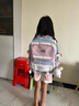 雙星書包小學(xué)生女兒童書包一二三到六年級雙肩包大容量運動減負(fù)背包 藍(lán)色大號【帶圓兔子掛件】 曬單實拍圖