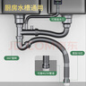 沐唯（muvi）廚房下水管套裝單雙槽洗碗菜池水槽盆下水管道防臭排水管配件全套 雙槽【水封防臭】下水管套裝 曬單實(shí)拍圖