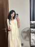 貞喜氣夏日絕美海邊度假吊帶連衣裙女2025新款法式無袖沙灘長裙夏日裙子 杏色 S （95斤以下） 曬單實拍圖