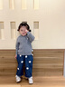 幼歌（YOUGE）嬰幼兒立體小花寬松直筒褲寶寶2025新款貼身柔軟褲子潮 牛仔藍 90 cm 曬單實(shí)拍圖