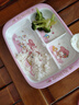 五和（WUHE）美樂(lè )蒂輔食碗兒童碗寶寶餐具分格餐盤(pán)吃飯碗密胺材質(zhì)防燙耐摔 三格餐盤(pán) 曬單實(shí)拍圖