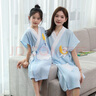 映季純棉紗布浴袍式浴巾女士可穿浴裙寶寶兒童母親子洗澡裹巾浴衣睡袍 太陽(yáng)花 成人身高尺寸135-168cm 曬單實(shí)拍圖
