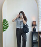 MsShe【面膜軟牛仔褲】大碼女裝2025新款夏季胖mm巨顯瘦喇叭褲子 錐形褲-黑色現(xiàn)貨 XL 曬單實拍圖