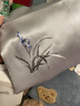 吳蠶里刺繡真絲手工繡花蘭手帕蘇繡手絹中國古風漢服方巾商務(wù) 白色蘭草 曬單實拍圖