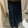 無印良品（MUJI） Labo 女式 和紙混牛仔裹裙 長半身裙女秋冬季款丹寧回潮AF02LC4A 深藏青色 M/L (170/70A) 曬單實(shí)拍圖
