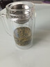 富光 健牌雙層玻璃杯 透明帶蓋茶杯辦公杯帶把 大容量男女水杯 刻字 700B-320ml銀色蓋【帶手柄】 曬單實(shí)拍圖