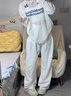 FOX.G長袖t恤女潮流衣服女裝夏季新款2025女款t恤衫上衣半袖正肩罩衫 鏤空長袖印花針織t恤罩衫白色 均碼 曬單實拍圖