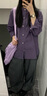 Shelley Jones紫色冰絲襯衫男長袖高級(jí)感痞帥少年感穿搭夏季輕薄款休閑襯衣外套 烏梅紫色 90%買家選擇 XL [推薦120-140斤] 曬單實(shí)拍圖