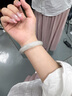 老鳳祥天山翠玉手鐲女士玉石寬面鐲子結婚紀念日禮物送女友老婆媽媽生日天山翠玉手鐲57-58#圈口【適合80-105斤】 曬單實(shí)拍圖