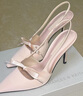 CHARLES&KEITH緞面蝴蝶結(jié)尖頭高跟涼鞋女CK1-60361556 Light Pink淺粉色 38 曬單實拍圖