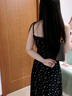 lagogo碎花修身彈力連衣裙女拉谷谷2025年春季新款高腰A字吊帶裙 花色 XL 曬單實拍圖