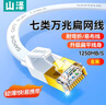 山澤(SAMZHE)七類網(wǎng)線 CAT7類扁平純銅屏蔽工程網(wǎng)線 萬兆電腦寬帶家用成品跳線 扁線 白色8米CAT-708A 曬單實拍圖