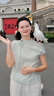 紅蜻蜓t恤女新款中式國(guó)風(fēng)圓領(lǐng)連肩袖襯衫別致2025年夏季顯瘦寬松上衣 薄荷綠短袖 L （110-120斤） 曬單實(shí)拍圖
