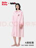 野獸派家居（tbh）三麗鷗Hello Kitty天絲棉家居睡裙四季可外穿長(zhǎng)袖睡衣女 天絲棉長(zhǎng)款家居裙 粉紅條紋 S 曬單實(shí)拍圖