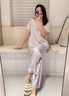 真絲睡衣女秋季長(cháng)袖送閨蜜送女友生日禮物純色簡(jiǎn)約家居服禮盒套裝 淺紫色【長(cháng)袖長(cháng)褲】 L 【建議105-130斤】 曬單實(shí)拍圖