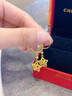 中國(guó)黃金（CHINA GOLD）黃金耳釘女星星耳釘足金繞線星星耳環(huán)耳圈耳墜七夕情人節(jié)生日禮物 繞線星星耳圈一對(duì) 約3.1g 曬單實(shí)拍圖