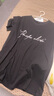 美洋（MEIYANG）能量T 科技奶油棉休閑圓領(lǐng)前胸手寫(xiě)體字母Tt恤女 黑色 L 曬單實(shí)拍圖