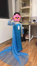 憶愛愛莎公主裙夏季冰雪奇緣女童連衣裙艾莎裙子拖地裙兒童節(jié)演出服 藍(lán)色亮片裙拖尾 120 (建議身高110-120cm) 曬單實(shí)拍圖