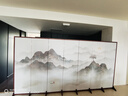 悅心美現代簡(jiǎn)約雙面純色屏風(fēng)辦公室隔斷入戶(hù)門(mén)山水玄關(guān)遮擋折疊移動(dòng)擋板 W01款（日出山水） 1扇50cm寬*180cm高防水防透款 曬單實(shí)拍圖
