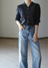Calvin KleinJeans25春夏新款女士美式復古潮流ck寬松微彈洗水牛仔褲47B928G U3M-牛仔淺藍 26 曬單實(shí)拍圖