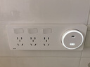 奧克斯86型擴(kuò)展式插座廚房拓展多功能轉(zhuǎn)換器暗裝家用帶開(kāi)關(guān)排插 21孔向左拓展USB+Type-C款白色 曬單實(shí)拍圖