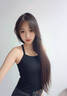 Qbily 吊帶背心女 純欲辣妹美背女設(shè)計感短款后開叉上衣內(nèi)搭外穿吊帶 帶胸墊【黑色】M碼 80-120斤 曬單實拍圖