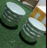康琴（KANGQIN） ins北歐金邊鉆石碗套裝創(chuàng)意日式純色家用陶瓷飯碗湯碗大碗泡面碗 【描金】影青鉆石大湯煲1個裝 曬單實(shí)拍圖