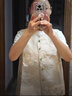 真絲馬甲桑蠶絲新中式國風(fēng)刺繡背心女春季新款坎肩外穿馬夾復 白色 M 曬單實(shí)拍圖