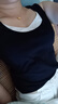 德瑪納【設計感假兩件】夏季松弛通勤U領無袖打底衫遮肉小個子女式t恤 曬單實拍圖