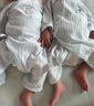貝瑞加（Babyprints）新生兒連體衣2件裝嬰兒純棉內(nèi)衣薄款四季爬服柔軟寶寶哈衣 藍(lán)52 曬單實(shí)拍圖