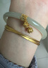 周六福鈴蘭花金鑲玉黃金手鐲女和田玉手鐲生日禮物Y1011624 58mm  曬單實(shí)拍圖