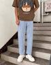 啄木鳥(niǎo)冰絲牛仔褲男夏季涼感薄款潮流青少年男士寬松休閑直筒九分褲子 K829淺藍(lán)色 XL 曬單實(shí)拍圖