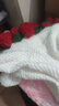 無(wú)印良品成品手工玫瑰花束毛毯子沙發(fā)午睡針織蓋毯生日送女友七夕節日禮物 【成品】玫瑰花束毯-純手工編織 直徑60CM【36朵玫瑰花】 曬單實(shí)拍圖