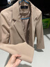 晨芙短款西裝外套女小個(gè)子氣質(zhì)職業(yè)套裝時(shí)尚高級感休閑西服正裝工作服 米白色西裝單件 S 建議80-90斤 曬單實(shí)拍圖