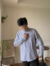 哈吉斯（HAZZYS）男裝 春秋款商務(wù)休閑男襯衣純棉條紋長(zhǎng)袖襯衫男ASCZK1CCX40 青綠色TG XL （180/100A 50） 曬單實(shí)拍圖