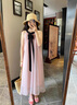 艾美琦美（AIMEIQIMEI）新款夏天溫柔風寬松系帶連衣裙2025夏季無袖海邊度假中長款裙子女 粉色 L 曬單實拍圖