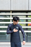 水立方泳衣沖浪服潛水服男長袖游泳上衣防寒防曬沖浪服速干衣 黑色  L  曬單實拍圖