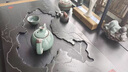 Bal dauren茶盤家用天然整塊烏金石茶臺茶托石茶海高端輕奢功夫茶具套裝復古 60*30*3(cm)單茶盤+古船木 曬單實拍圖