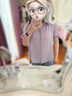范思藍(lán)恩天絲亞麻氣質(zhì)花苞袖連衣裙女2024夏季新款蓋袖收腰18062 淡霧紫 M 曬單實(shí)拍圖