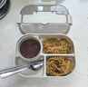 沃德百惠（WORTHBUY）飯盒可微波爐加熱小學(xué)生上班族便攜餐盒分格便當(dāng)盒帶湯碗 卡其蓋 曬單實(shí)拍圖
