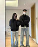 班豹賓美式高街cleanfit短款飛行夾克棉服男外套秋冬季棉羽衣服絨棉襖潮 黑色（羽絨棉服常規(guī)款） XL 120-150優(yōu)先發(fā)貨 曬單實(shí)拍圖
