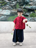 DOMIAMIAKIDS2025新款寶寶表演服禮服兒童漢服改良夏季男女童古裝短袖唐裝 男童（套裝） 150 【建議身高141-150cm】 曬單實(shí)拍圖