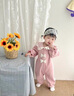 G.DUCKKIDS嬰兒連體衣春秋季公主滿月百天女寶秋裝外套超萌可愛哈衣外出衣服 粉色 80cm 曬單實拍圖