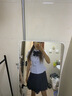 茯見jk制服襯衫學(xué)院風(fēng)泰式校服上衣短袖修身收腰襯衣女畢業(yè)套裝 套裝藍(lán)短袖襯衫+藏青領(lǐng)結(jié)+紺色裙 M 曬單實(shí)拍圖