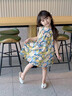 迪士尼女童吊帶連衣裙夏季2024新款兒童背心裙棉布洋氣寶寶碎花公主裙子 綠色 150 曬單實(shí)拍圖